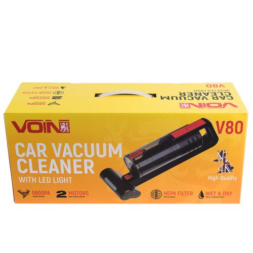 Пылесос "VOIN" V-80 120W, Turbo щетка, Led фонарь, влажная и сухая чистка, сумка (V-80)