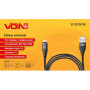 Кабель магнітний VOIN USB - Micro USB 3А, 1m, black (швидка зарядка , передача даних)