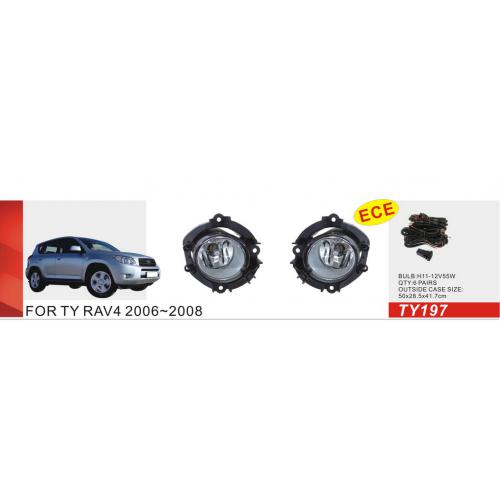 Протитуманні фари Toyota RAV-4 2005-08, TY-197, H11-12V55W, ел.проводка