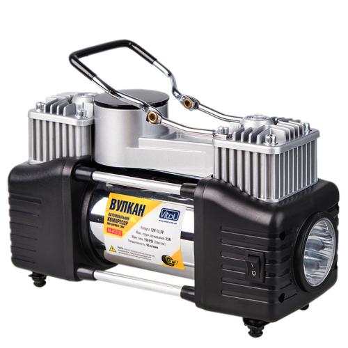 Компресор Вулкан КА-В12122 10 атм. 25Amp 90л клеммы шланг 7,5м с дефлятором Ліхтар 2 цилиндра