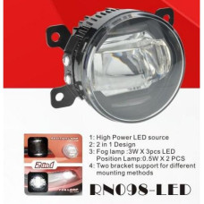 Протитуманні фари Renault, HD, NS, MB, SZ Cars, RN-098L, LED-12V9W+LED-1W, 2в1, , ел.проводка