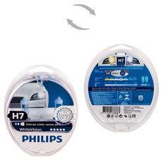 Автолампа Philips White Vision H7 12V 55W PX26d 2 шт. (12972WHVSM) абсолютно белый свет Автолампа Philips White Vision H7 12V 55W PX26d 2 шт. (12972WHVSM) абсолютно белый свет