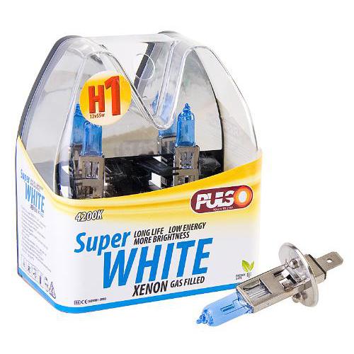 Лампи PULSO, галогенні H1, P14.5S 12v55w super white, plastic box