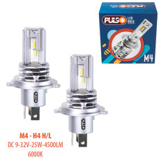 Лампи PULSO M4, H4-H, L, LED-chips CREE, 9-32v, 2x25w, 4500Lm, 6000K