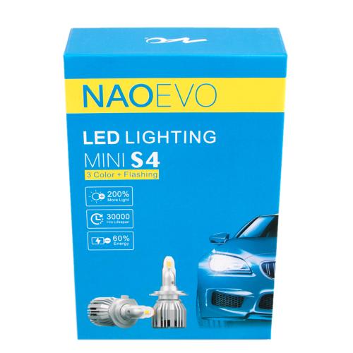 Лампи NAOEVO S4, LED, HB4, Flip Chip, 9-16V, 30W, 3600Lm, EMERGENCY3000K, 3000K, 4300K, 6500K