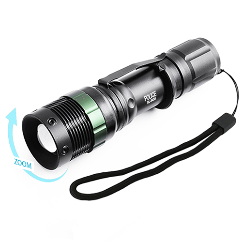 Фонарь диодный Police 8455A-XPE, 3xAAA (1x18650), zoom, зажим, ремешок на руку (8455A-XPE)
