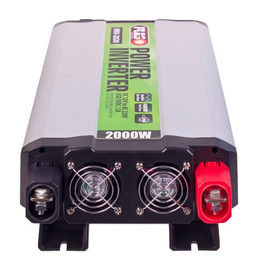 Перетворювач напруги PULSO, IMU-2020, 12V-220V, 2000W, USB-5VDC2.0A, мод.хвиля, клеми