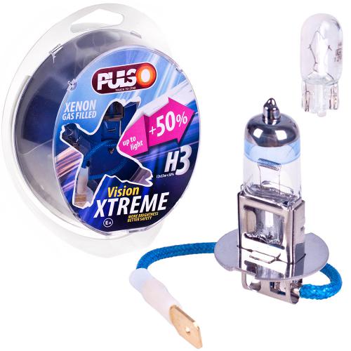 Лампы PULSO галогенные H3 PK22S 12v55w+50% X-treme Vision plastic box (LP-32553)