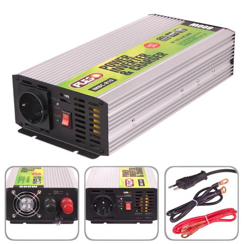 Перетворювач напруги, Зарядн. пристрій PULSO IMBC-810, 12V-220V, 800W, 10A, мод.хвиля, клеми
