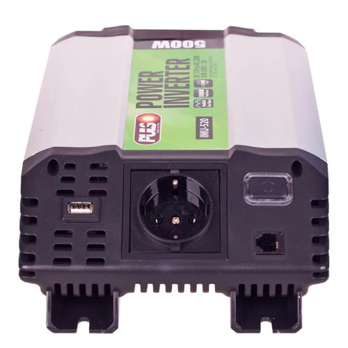 Перетворювач напруги PULSO, IMU-520, 12V-220V, 500W, USB-5VDC2.0A, мод.хвиля, клеми