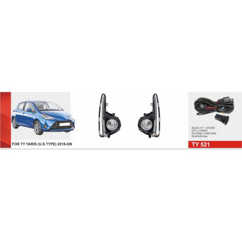 Протитуманні фари Toyota Yaris 2018-20, TY-521A, H11-12V55W, eл.проводка