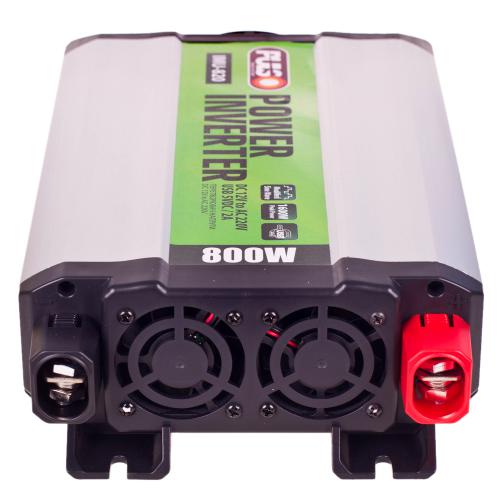 Перетворювач напруги PULSO, IMU-820, 12V-220V, 800W, USB-5VDC2.0A, мод.хвиля, клеми