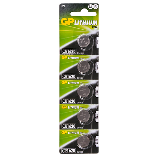 Батарейка GP дисковая Lithium Button Cell 3.0V CR1620-7U5 литиевые (CR1620)