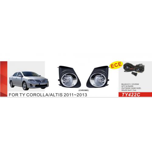 Протитуманні фари Toyota Corolla 2010-13, TY-422C, H11-12V55W, ел. проводка