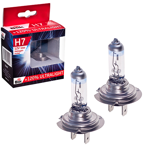 Лампа Blik галогенна Н7 12V, 55W PX26D +120%