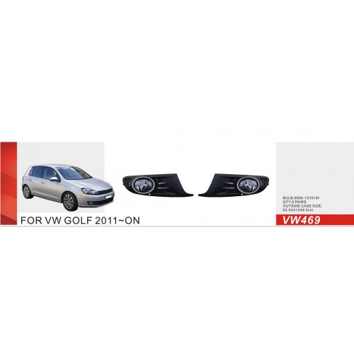 Протитуманні фари VW Golf-VI 2008-12, VW-469, 9006-12v55W, ел.проводка