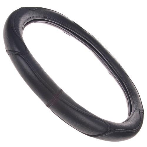 Чохол на кермо 16556-10 B XL чорна (коричн. нитка)