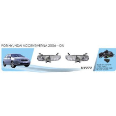 Протитуманні фари Hyundai Accent, Verna 2006-10, HY-272W, 881-27W, ел.проводка