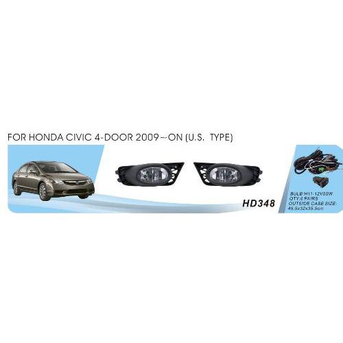 Протитуманні фари Honda Civic, 2009-11, 4-door, HD-348W, U.S TYPE, H11-12V55W, ел.проводка