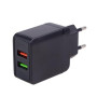 Мережевий зарядний пристрій VOIN 28W, 2 USB, QC3.0 (Port 1-5V*3A/9V*2A/12V*1.5A. Port 2-5V2A) (LC-24