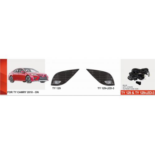 Протитуманні фари Toyota Camry 70 2018-20, USA TYPE, TY-129L, LED-12V6W, eл.проводка
