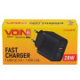 Мережевий зарядний пристрій VOIN 28W, 2 USB, QC3.0 (Port 1-5V*3A/9V*2A/12V*1.5A. Port 2-5V2A) (LC-24