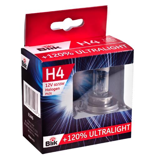 Лампа Blik галогенна Н4 12V 60, 55W P43T +120%
