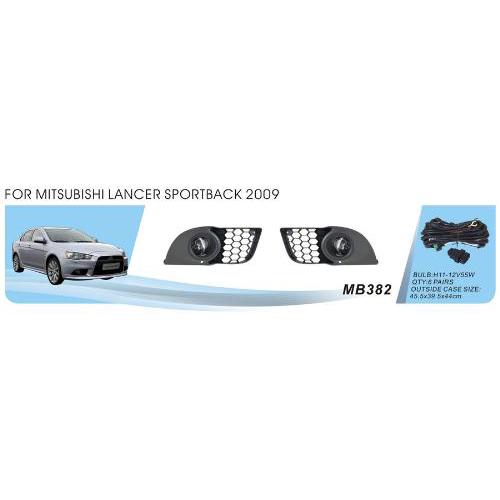 Протитуманні фари Mitsubishi Lancer Sportback 2008-15, MB-382, H11-12V55W, ел.проводка