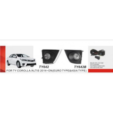 Протитуманні фари Toyota Corolla 2013-16, TY-642A, H11-12V55W, ел.проводка