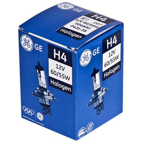 Лампа GE галогенна H4 60, 55W 50440 P43T, 12V