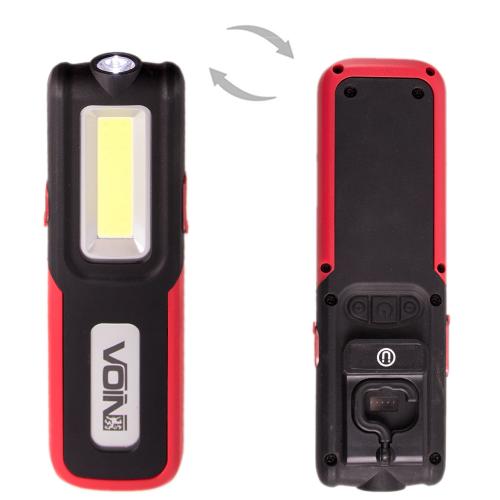 Переносна лампа "VOIN" VL-109, 5W-COB+3W XPE, Power Bank 2000mAh, магніт, інд. заряда