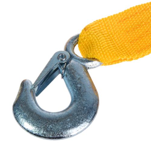 Трос буксировочный ТРШ-245-4-1 4т лента 46мм х 4,5м желтый, крюк, кулек (ТРШ-245-4-1)