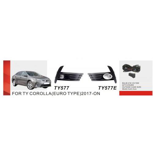 Протитуманні фари Toyota Corolla 2016-18, TY-577E-A, H11-12V55W, ел.проводка