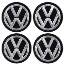 Наклейки на ковпаки "VOLKSWAGEN" чорні, діам. 90 мм (4 шт.) (D)