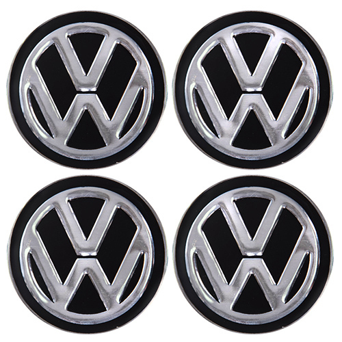 Наклейки на ковпаки "VOLKSWAGEN" чорні, діам. 90 мм (4 шт.) (D)