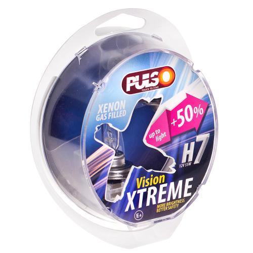 Лампи PULSO, галогенні H7, PX26D 12v55w+50% X-treme Vision, plastic box