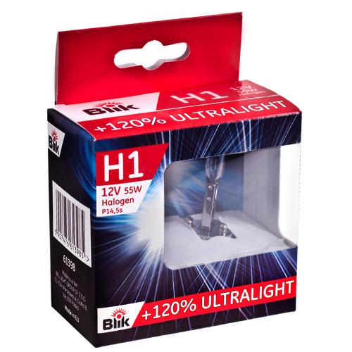 Лампа Blik галогенна Н1 12V 55W P14,5S +120%