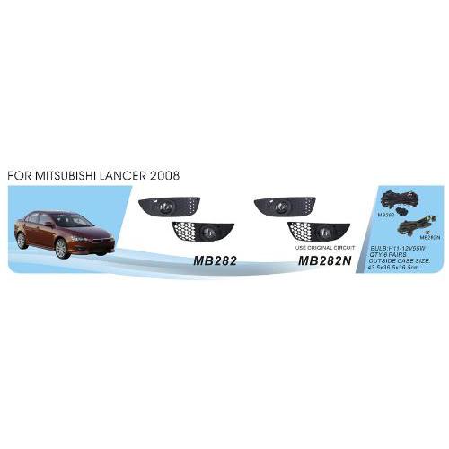 Протитуманні фари Mitsubishi Lancer 2007-16, MB-282N, H11-12V55W, ел.проводка
