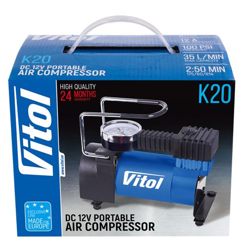 Компрессор ViTOL К-20 7 атм. 12Amp 35л прикуриватель