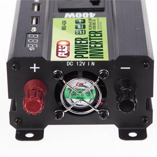 Перетворювач напруги PULSO, IMU-424, 24V-220V, 400W, 4USB-5VDC2.0A, мод.хвиля, клеми