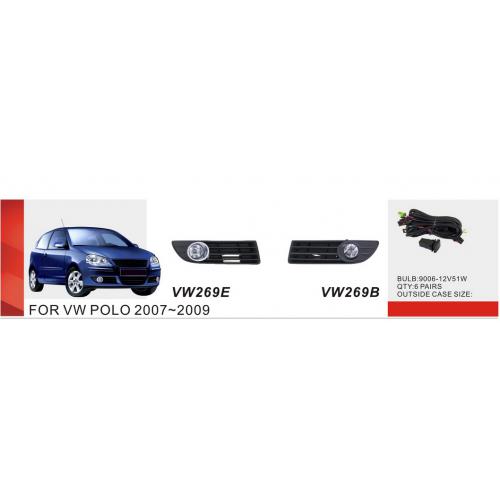 Протитуманні фари VW Polo 4 2007-09, VW-269E, 9006-12V55W, ел.проводка