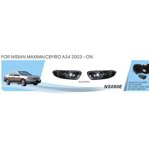 Протитуманні фари Nissan Maxima, Cefiro A33 2000-04, NS-080E, H3-12V55W, ел.проводка