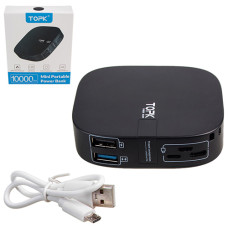 УМБ Power bank TOPK 10000mAh Li-polymer 5V2.1A (Lighting/Type C/Micro USB) black (I0802) УМБ Power bank TOPK 10000mAh Li-polymer 5V2.1A (Lighting/Type C/Micro USB) black (I0802)