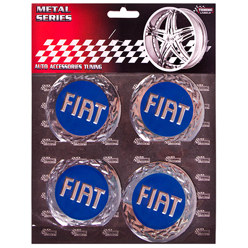 Наклейки на ковпаки "FIAT" сині, діам. 90 мм (4 шт.)