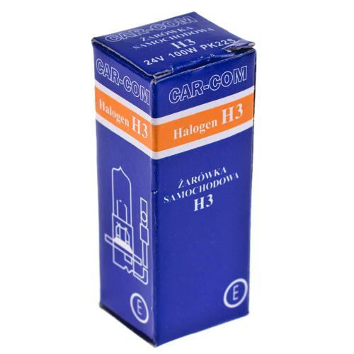 Лампа CAR-COM галогенная Н3 PK22s - 24V-100W (42345)