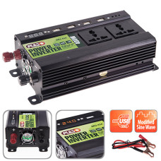 Перетворювач напруги PULSO, IMU-424, 24V-220V, 400W, 4USB-5VDC2.0A, мод.хвиля, клеми