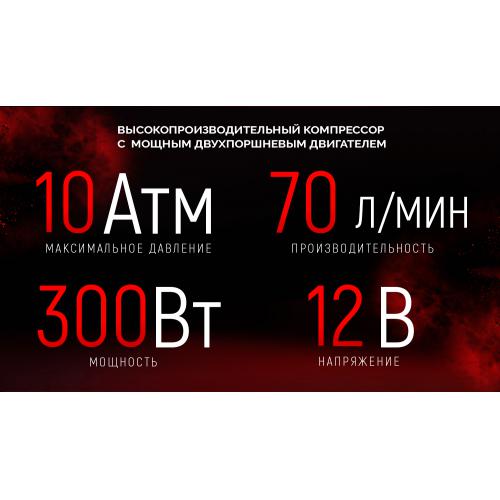 Компрессор автомобильный "VOIN" VP-610 150psi 23A 70л клеммы (VP-610)