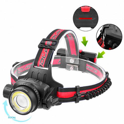 Фонарь налобный WT01-T6+COB, 2x18650, ЗУ micro USB, zoom, Box (WT01-T6+COB)