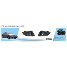 Протитуманні фари Mazda 6 2003-05, MZ-056, h3-12V55W, ел.проводка