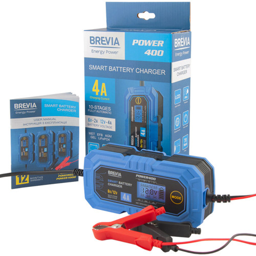 Зарядний пристрій АКБ Brevia Power400 6V/12V, 4A